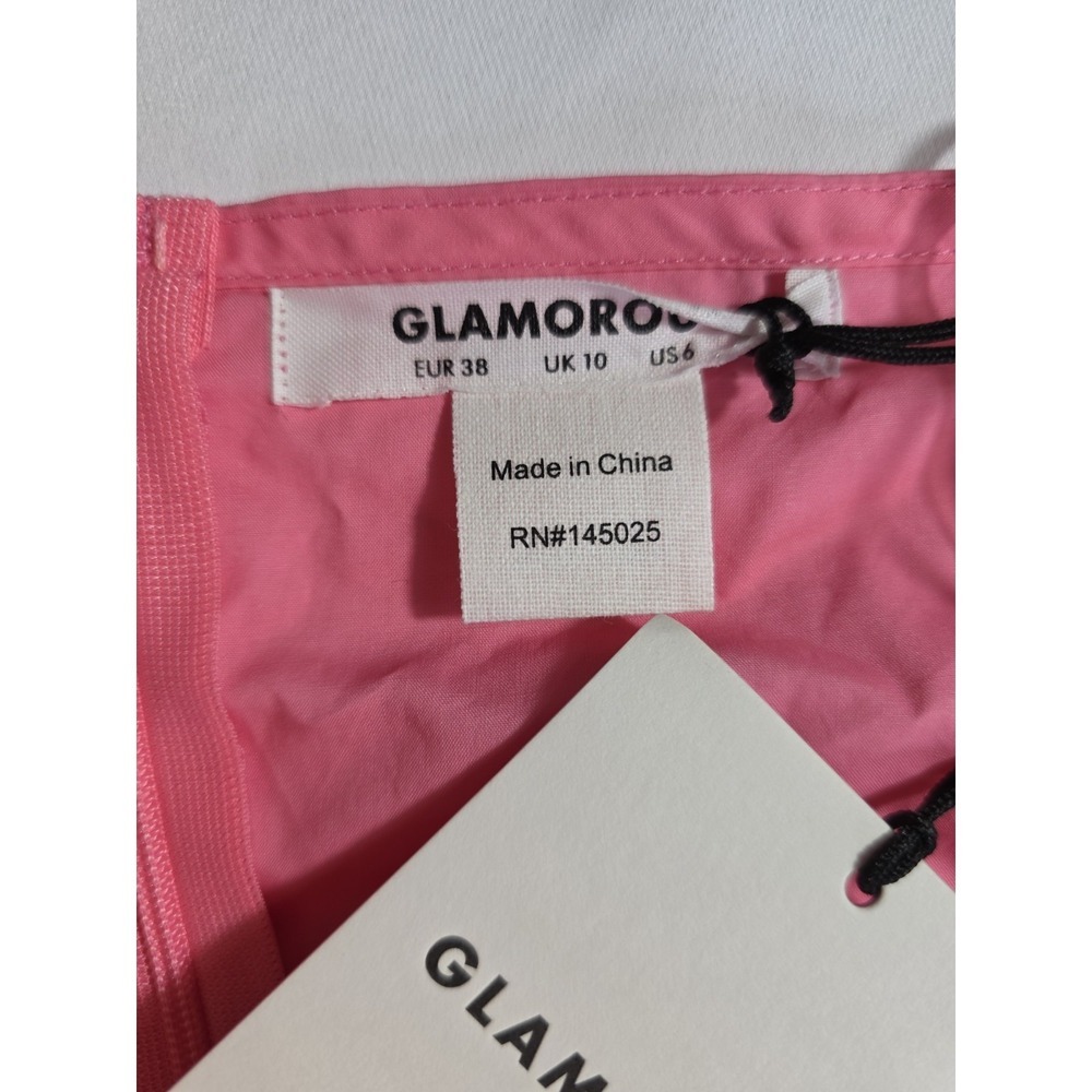 Glamorous London Pink Halter Maxi Dress NWT Tiered Summer Barbiecore US 6 - Picture 7 of 9